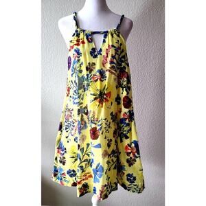 Anthropologie x Vanessa Virginia Flowy Dress Sz 0 Floral Sundress Yellow 2016